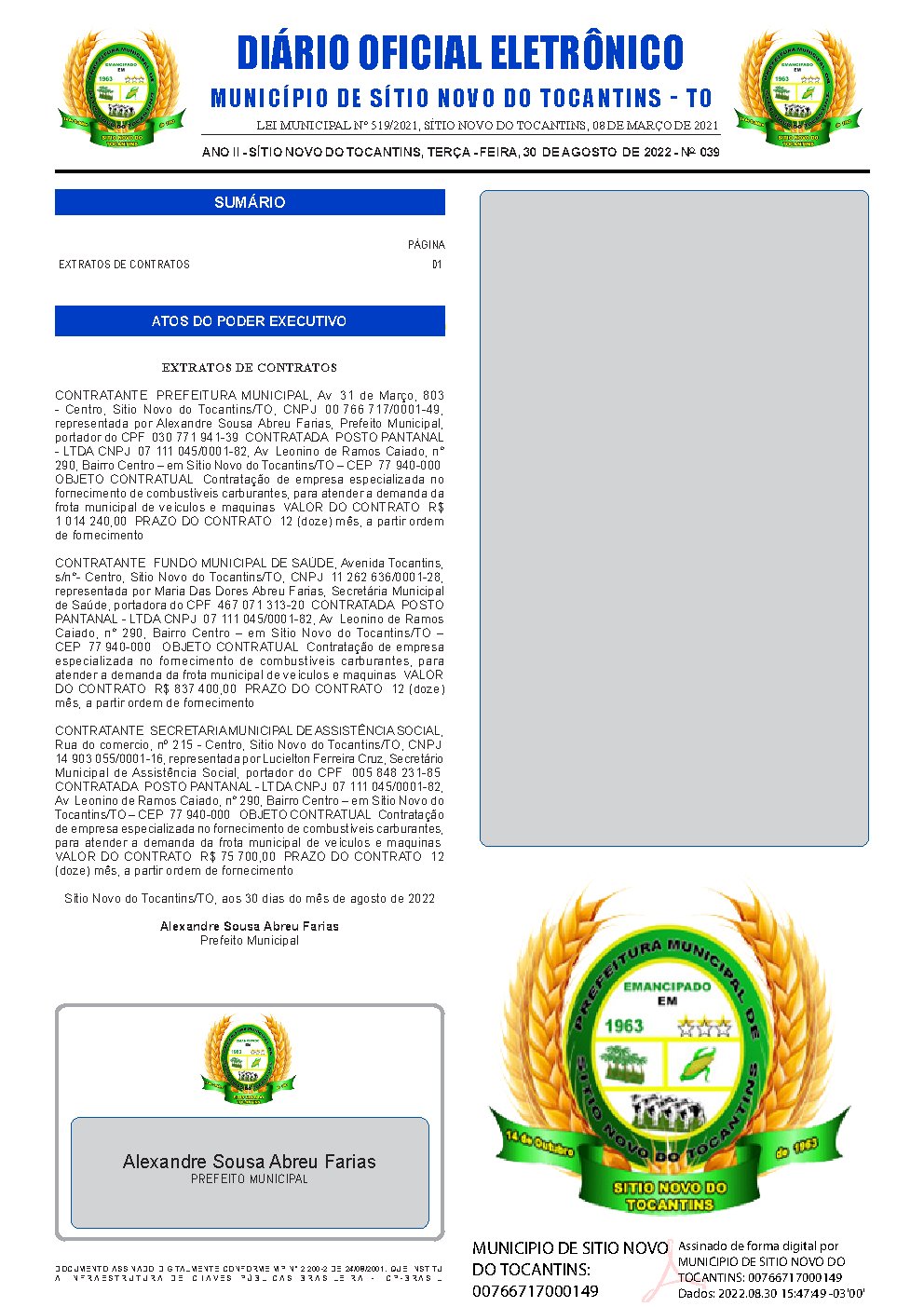Diário Oficial - Edição 039