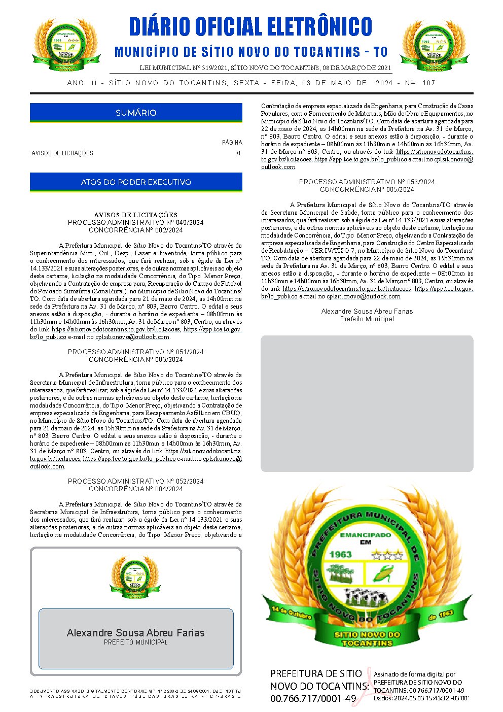 Diário Oficial - Edição 107