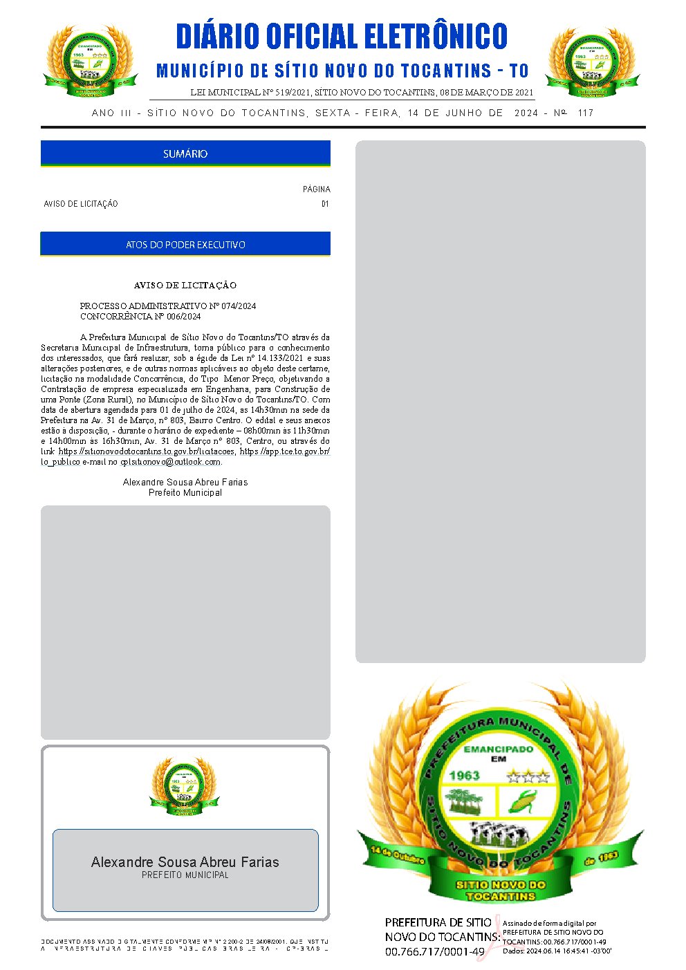 Diário Oficial - Edição 117