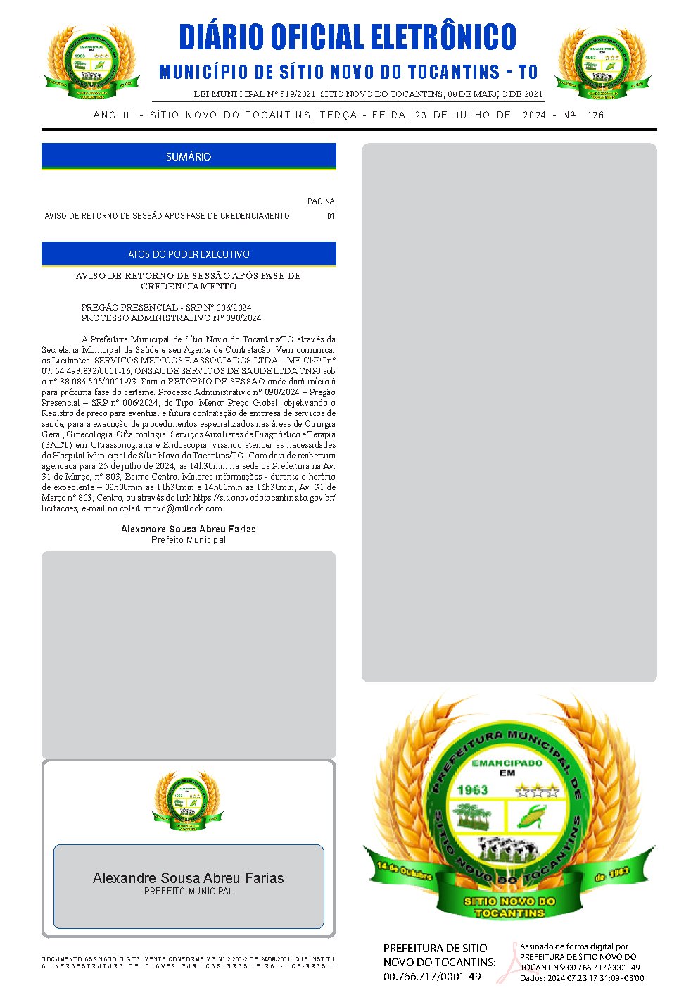 Diário Oficial - Edição 126