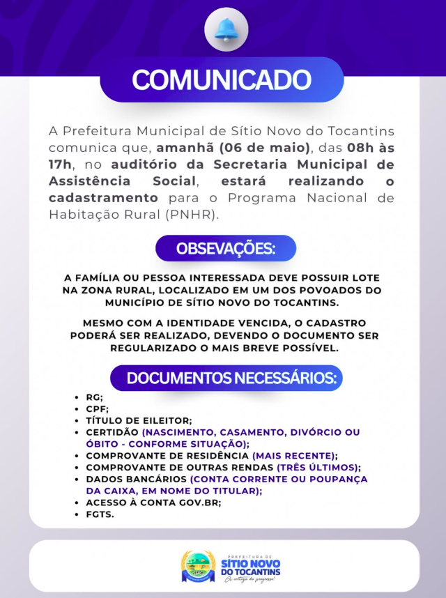 CADASTRAMENTO HABITAÇÃO